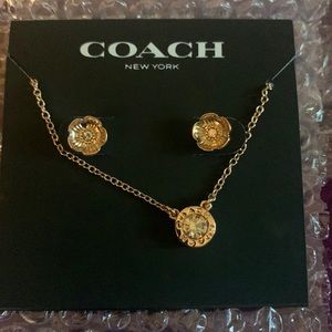 Coach necklace and earrings set